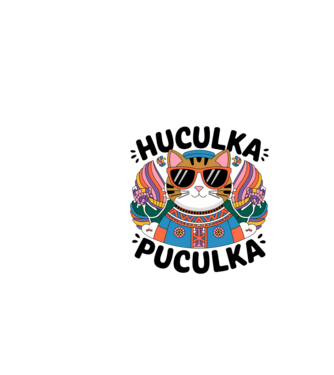 Huculka Puculka pisică 3 model alb pe tricou