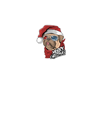 Merry Christmas Mopsz model negru pe tricou