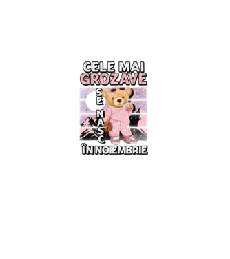 RETRO teddy fetişcană NOIEMBRIE model negru pe tricou