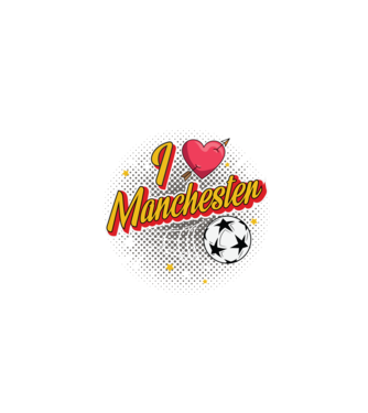 Popart Manchester model negru pe tricou