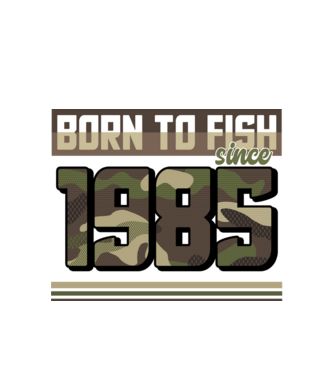Born to fish since 1985 model alb pe tricou