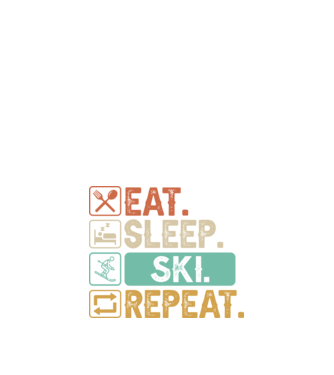 Eat Sleep SKI Repeat model negru pe tricou