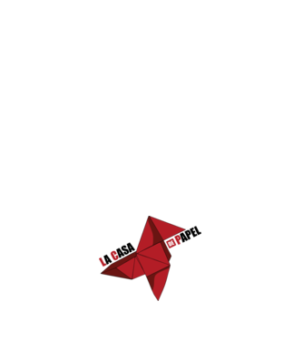 origami la casa de papel white model alb pe tricou
