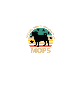 Prietenul meu cel mai bun este un mops model negru pe tricou
