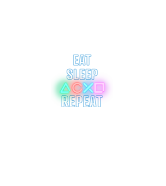 Eat sleep PS model negru pe tricou
