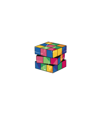 Rubik cube what part model alb pe tricou