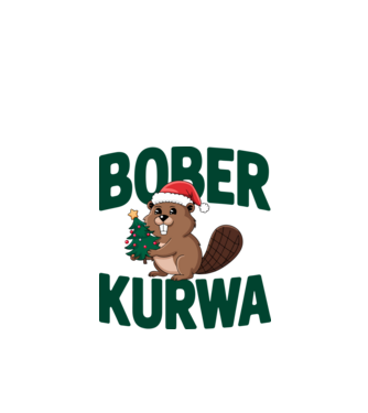 Bober kurwa xmas model alb pe tricou