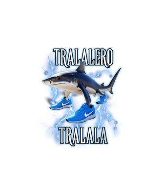 Tralalero Tralala model alb pe tricou