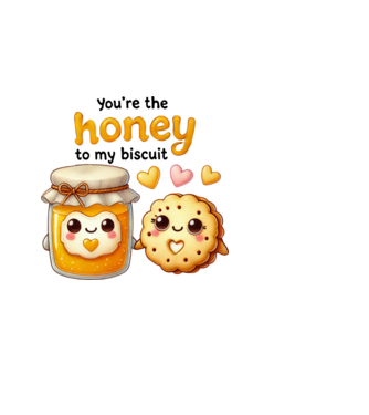 Honey to my Biscuit model albastru deschis pe tricou
