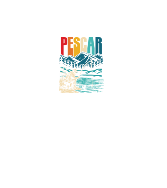 Pescar retro model negru pe tricou