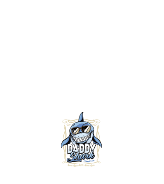 Daddy Shark model alb pe tricou