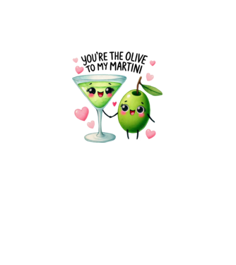 Olive to my Martini model alb pe tricou