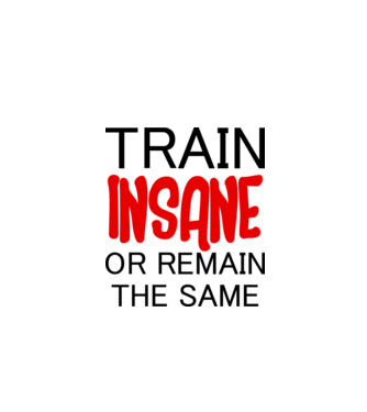 train insane model alb pe tricou