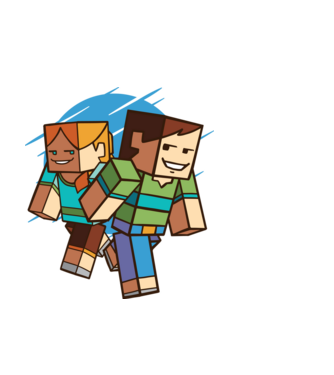 Minecraft model alb pe tricou