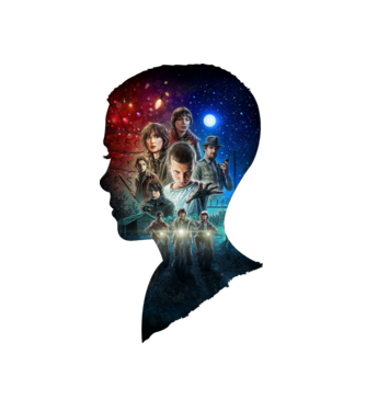 eleven poster head2 model alb pe tricou