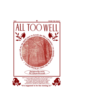 Taylor Swift All too well model albastru deschis pe tricou