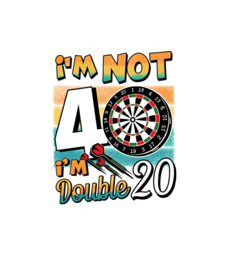 Darts Birthday 40 years old model alb pe tricou