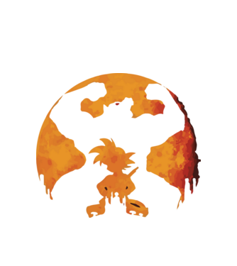 goku sunset model alb pe tricou