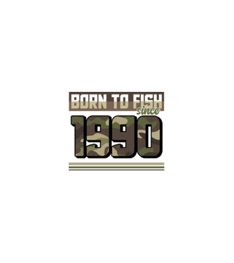 Born to fish since 1990 model nisipiu pe tricou