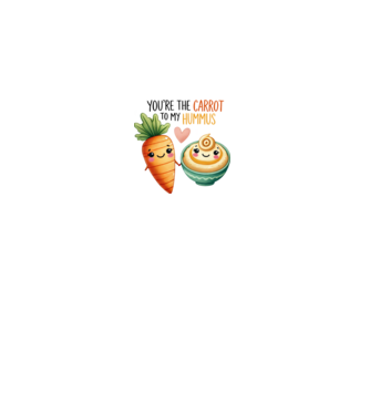 Carrot to my Hummus model alb pe tricou