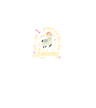 Birthday Llamazing 1 years old model negru pe tricou