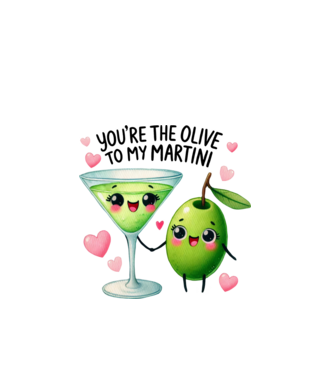 Olive to my Martini model alb pe tricou