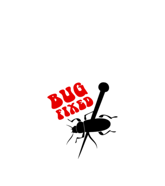 Bug fixed model alb pe tricou