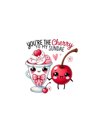 Cherry to my Sunday model alb pe tricou