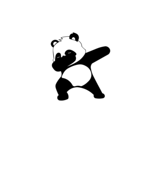 Panda DAB model alb pe tricou