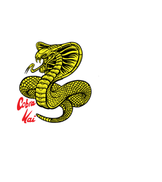 cobra kai logo color model negru pe tricou