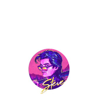 steve neon stranger things model negru pe tricou