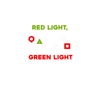 red light green light model turcoaz pe tricou
