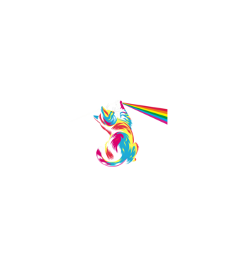 Pisica prismă model nisipiu pe tricou