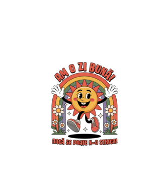 Am o zi bună! model verde de măr pe tricou