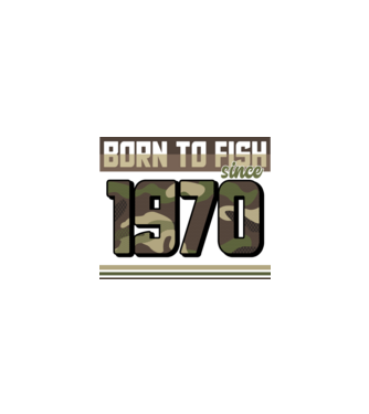 Born to fish since 1970 model negru pe tricou