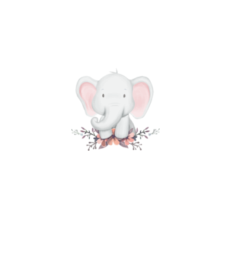 Elefant cu flori model gri pe tricou