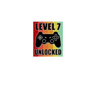 level 7 unlocked retro gamer model negru pe tricou