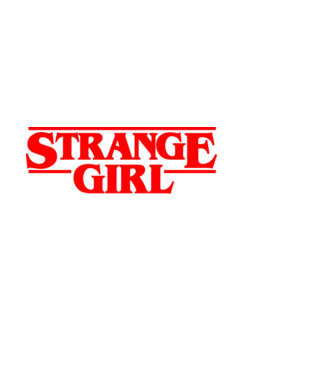 strange girl model negru pe tricou