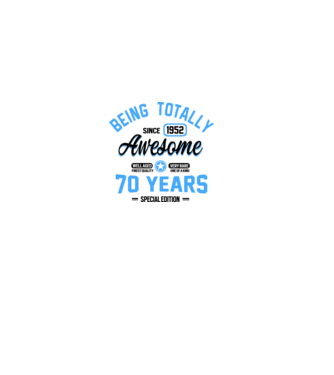 70 years of being totally awesome model roz deschis pe tricou