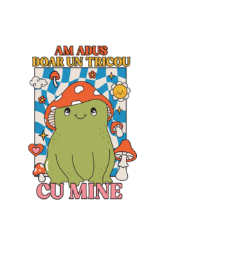 am adus doar un tricou cu mine! model negru pe tricou