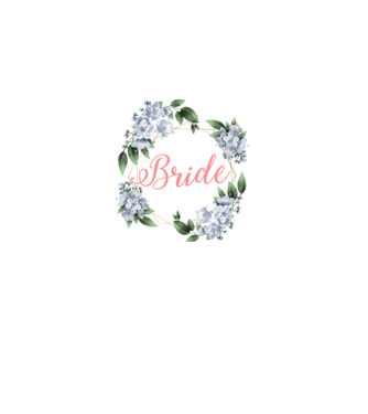 BRIDE blue floral model alb pe tricou
