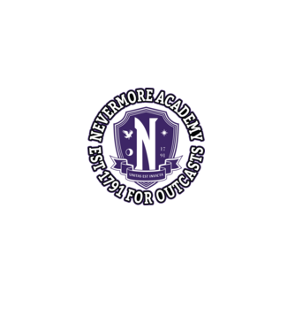  Nevermore academy model negru pe tricou