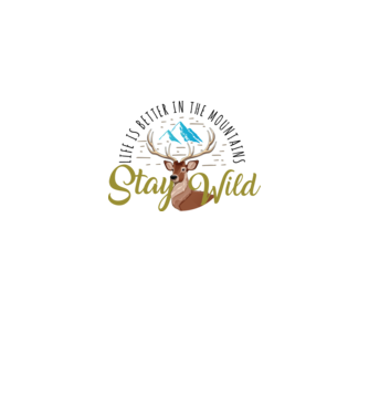 Stay wild Cerb model alb pe tricou