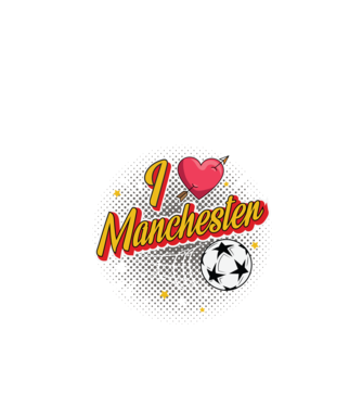 Popart Manchester model negru pe tricou
