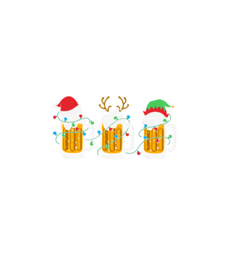 Christmas beer mugs model alb pe tricou