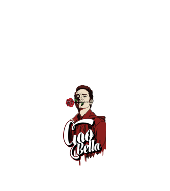 ciao bella berlin rose model negru pe tricou