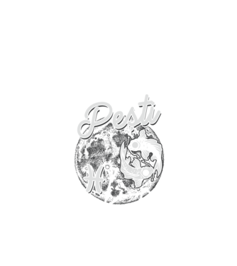 Zodiac femeie PEȘTI retro model negru pe tricou