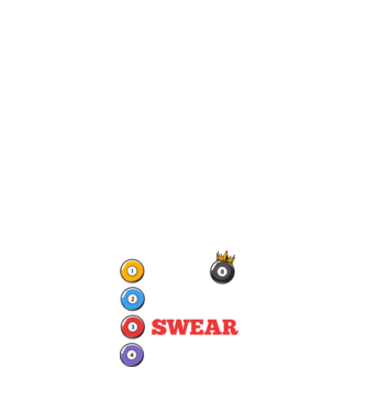 Aim swear shoot repeat - biliard v2 model alb pe tricou