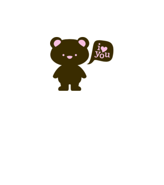 I Love You Bear model alb pe tricou