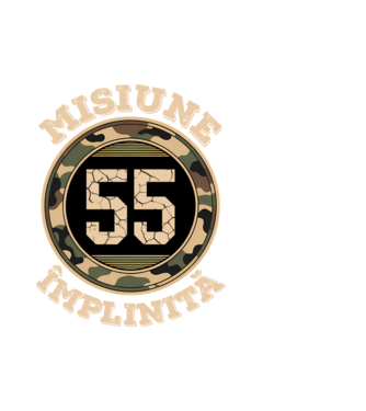 Misiune împlinită 55 model alb pe tricou